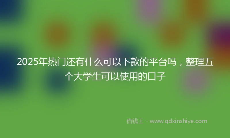 2025年热门还有什么可以下款的平台吗，整理五个大学生可以使用的口子