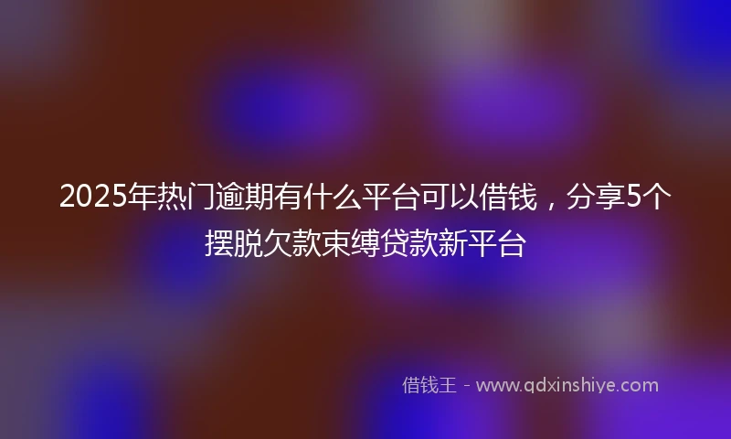 2025年热门逾期有什么平台可以借钱，分享5个摆脱欠款束缚贷款新平台