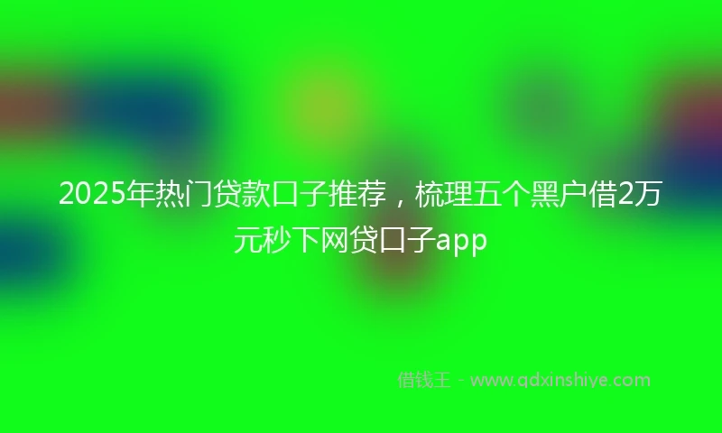 2025年热门贷款口子推荐，梳理五个黑户借2万元秒下网贷口子app