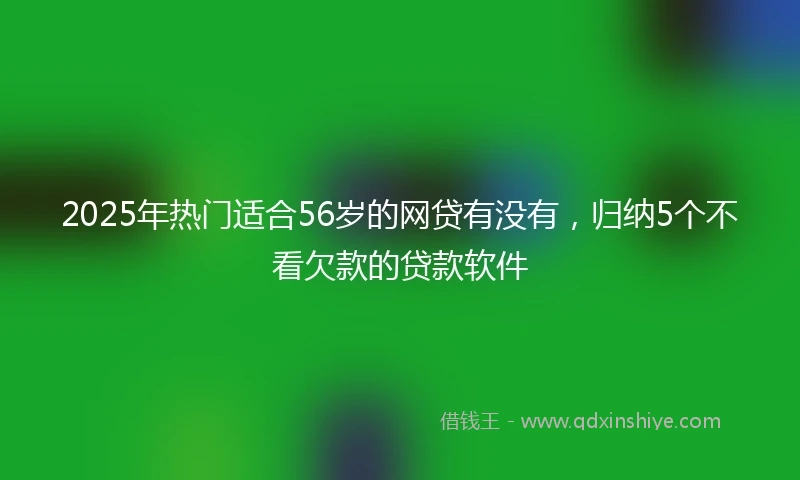 2025年热门适合56岁的网贷有没有，归纳5个不看欠款的贷款软件