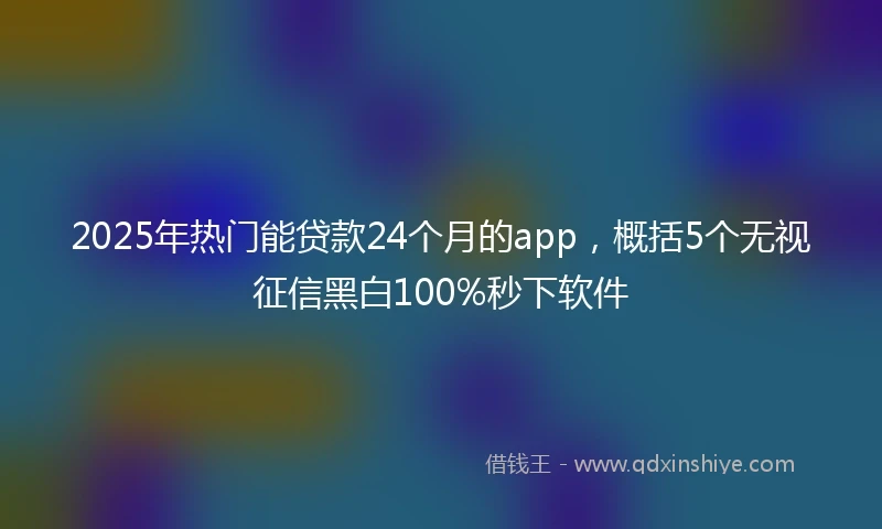 2025年热门能贷款24个月的app，概括5个无视征信黑白100%秒下软件