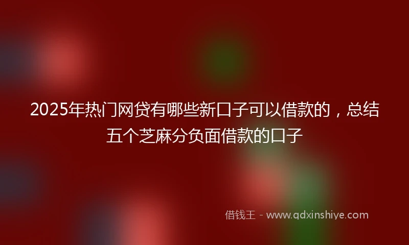 2025年热门网贷有哪些新口子可以借款的，总结五个芝麻分负面借款的口子