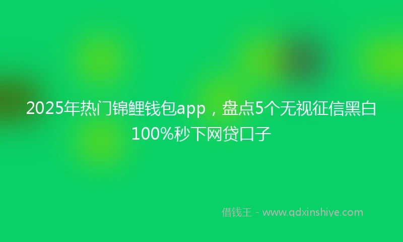 2025年热门锦鲤钱包app，盘点5个无视征信黑白100%秒下网贷口子