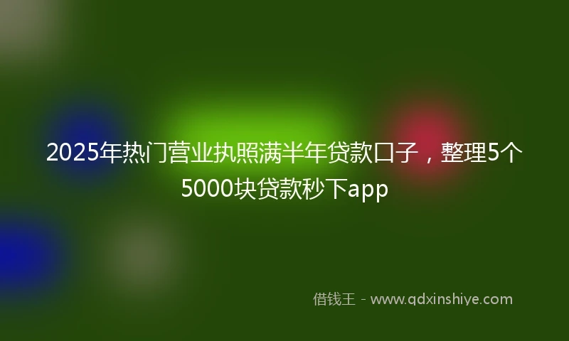 2025年热门营业执照满半年贷款口子,整理5个5000块贷款秒下app