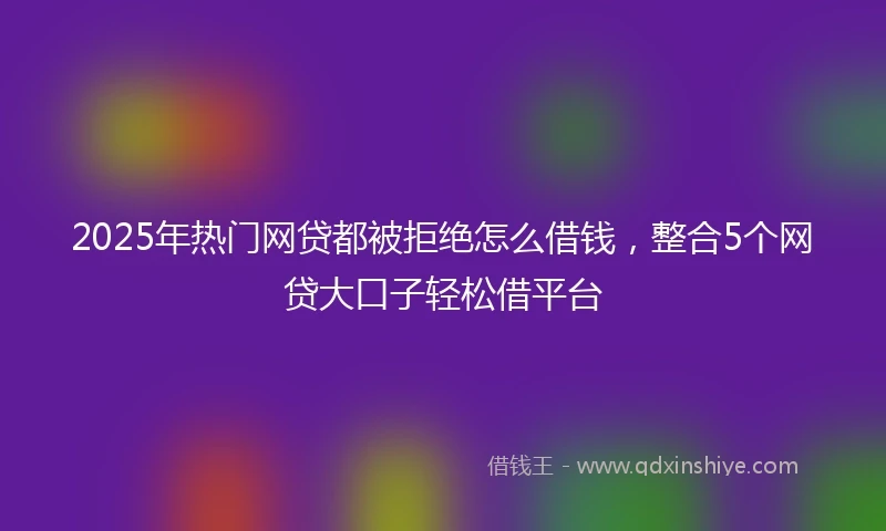 2025年热门网贷都被拒绝怎么借钱，整合5个网贷大口子轻松借平台
