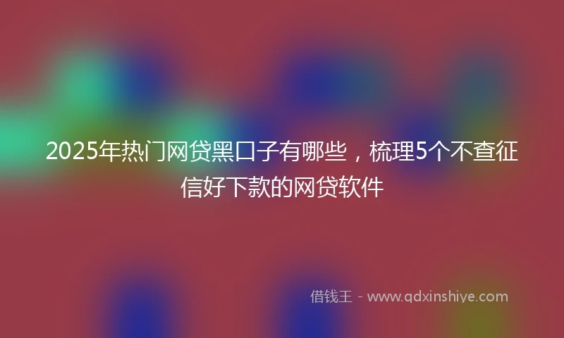 2025年热门网贷黑口子有哪些，梳理5个不查征信好下款的网贷软件
