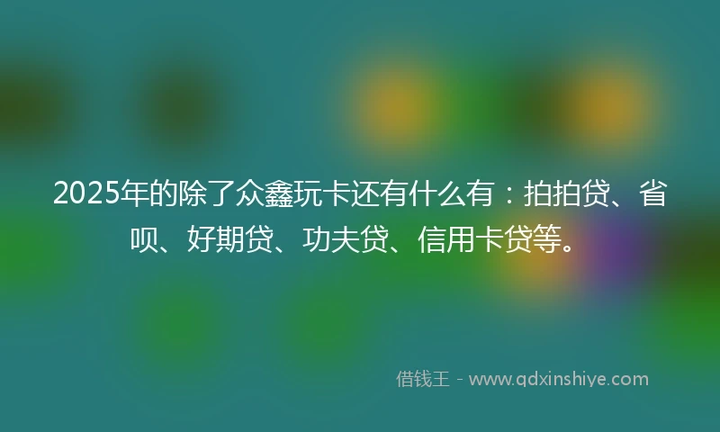 2025年的除了众鑫玩卡还有什么有：拍拍贷、省呗、好期贷、功夫贷、信用卡贷等。