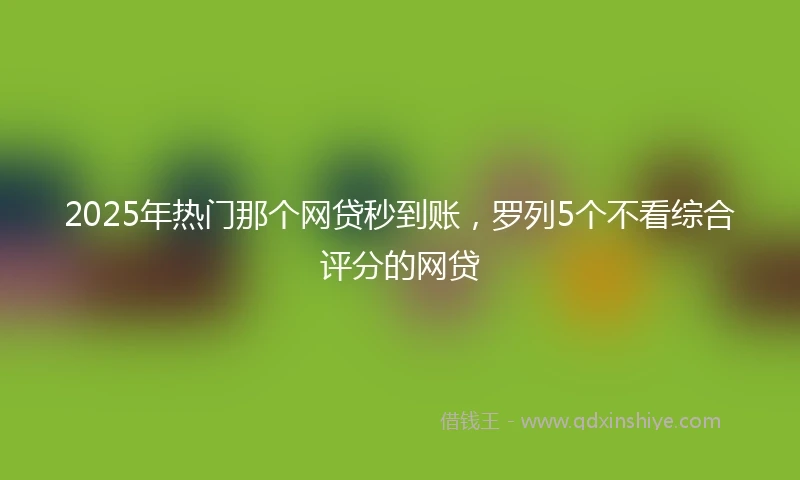 2025年热门那个网贷秒到账,罗列5个不看综合评分的网贷