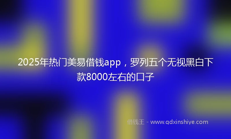 2025年热门美易借钱app，罗列五个无视黑白下款8000左右的口子