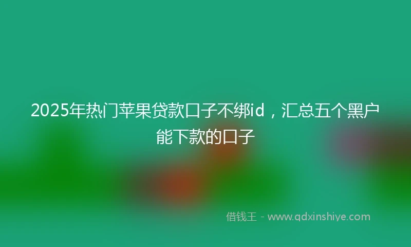 2025年热门苹果贷款口子不绑id，汇总五个黑户能下款的口子