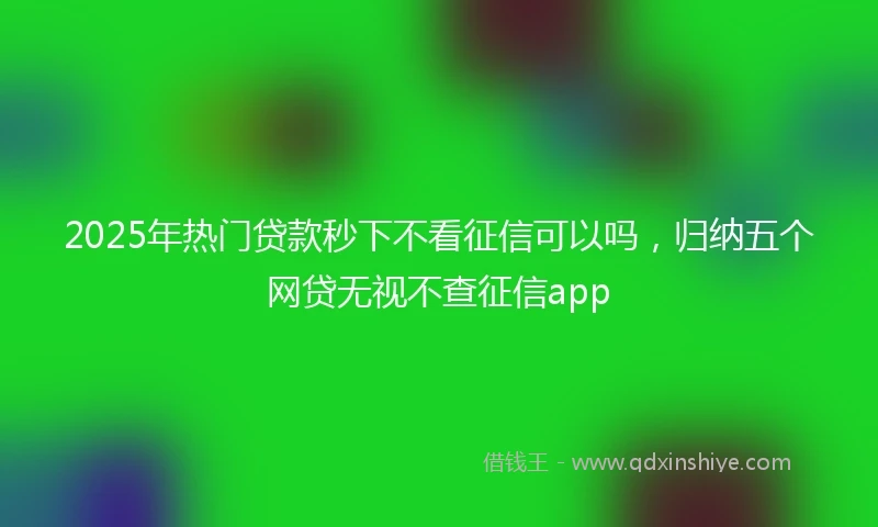 2025年热门贷款秒下不看征信可以吗，归纳五个网贷无视不查征信app