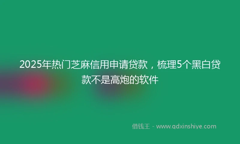 2025年热门芝麻信用申请贷款，梳理5个黑白贷款不是高炮的软件