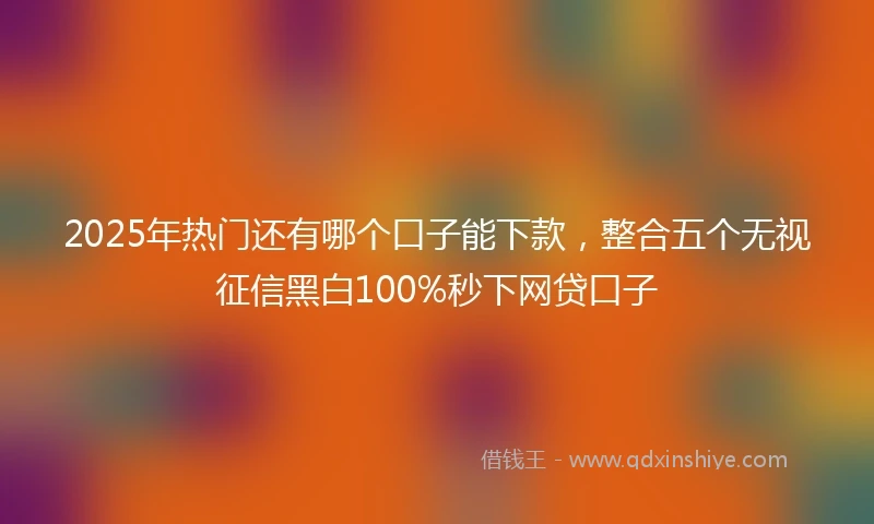 2025年热门还有哪个口子能下款，整合五个无视征信黑白100%秒下网贷口子