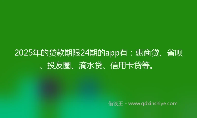 2025年的贷款期限24期的app有：惠商贷、省呗、投友圈、滴水贷、信用卡贷等。