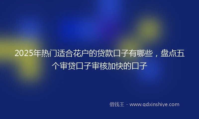 2025年热门适合花户的贷款口子有哪些，盘点五个审贷口子审核加快的口子
