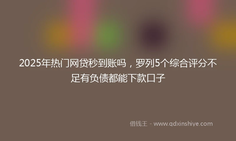 2025年热门网贷秒到账吗，罗列5个综合评分不足有负债都能下款口子