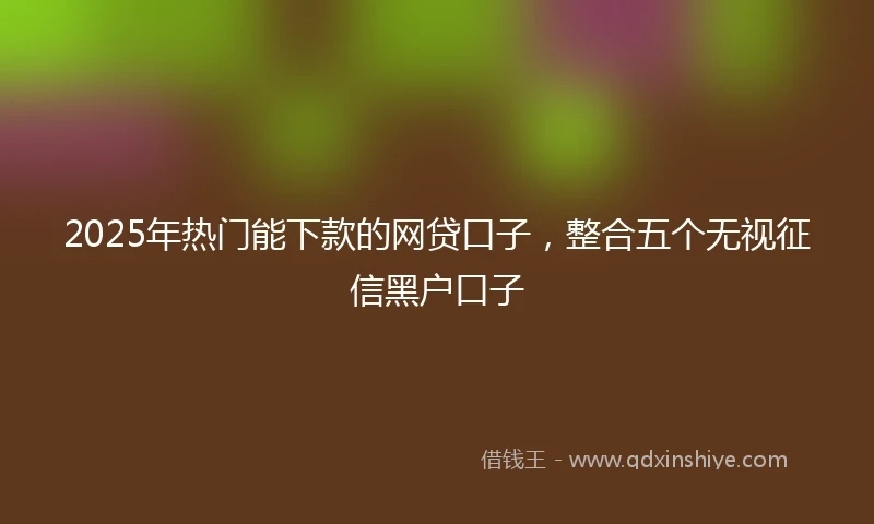 2025年热门能下款的网贷口子，整合五个无视征信黑户口子