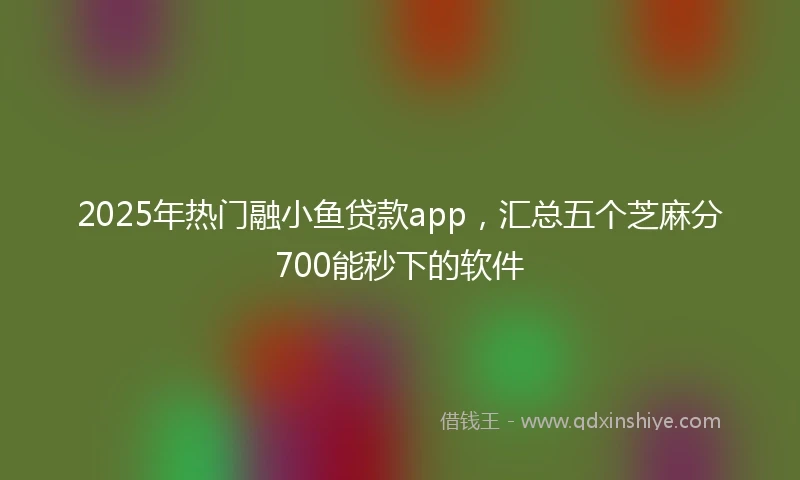 2025年热门融小鱼贷款app，汇总五个芝麻分700能秒下的软件