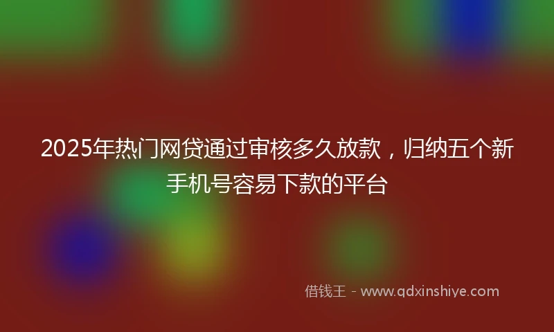 2025年热门网贷通过审核多久放款，归纳五个新手机号容易下款的平台