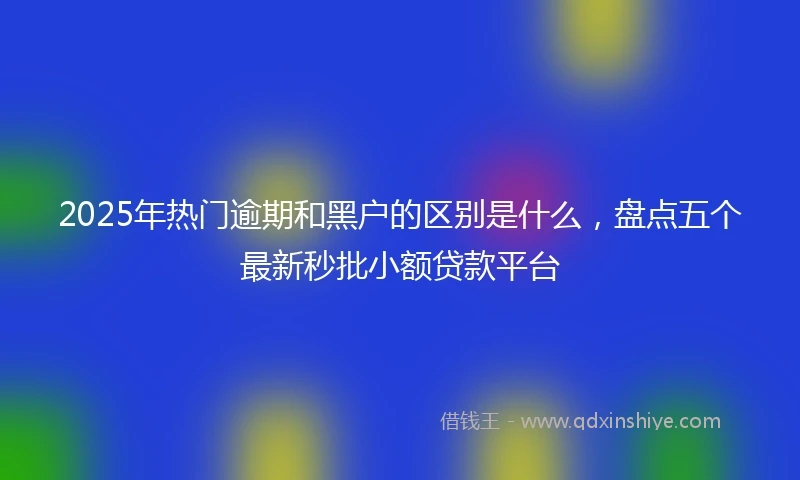 2025年热门逾期和黑户的区别是什么，盘点五个最新秒批小额贷款平台