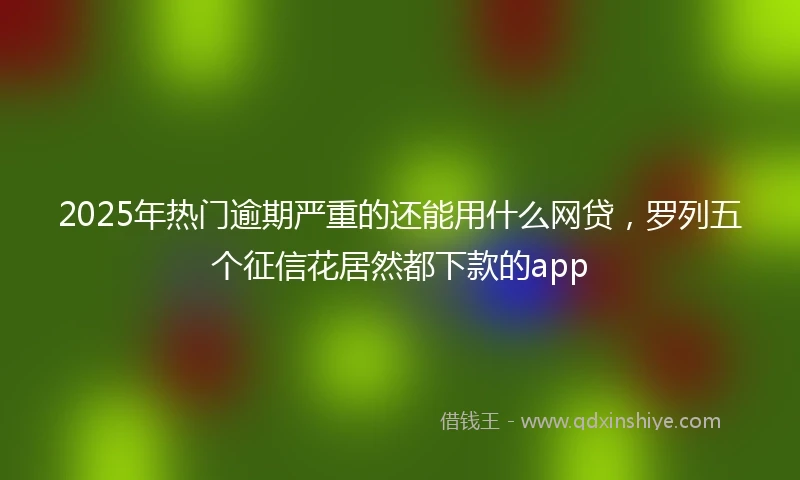 2025年热门逾期严重的还能用什么网贷，罗列五个征信花居然都下款的app