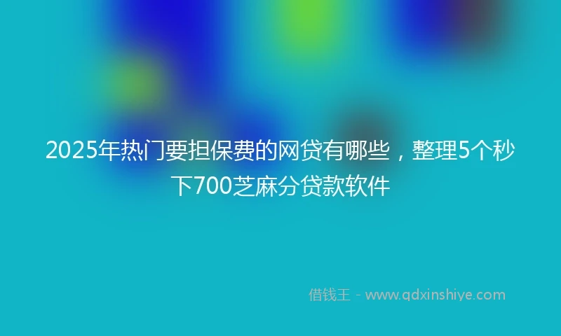 2025年热门要担保费的网贷有哪些，整理5个秒下700芝麻分贷款软件
