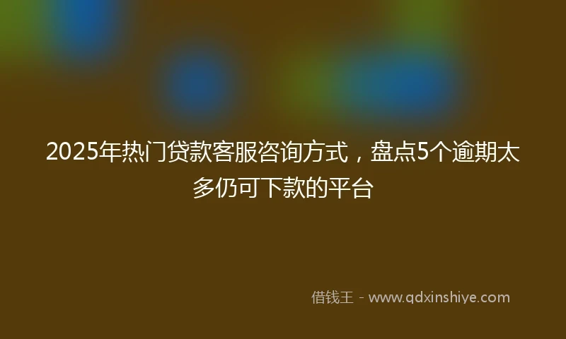 2025年热门贷款客服咨询方式，盘点5个逾期太多仍可下款的平台