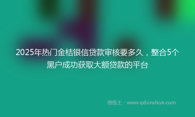 2025年热门金桔银信贷款审核要多久，整合5个黑户成功获取大额贷款的平台