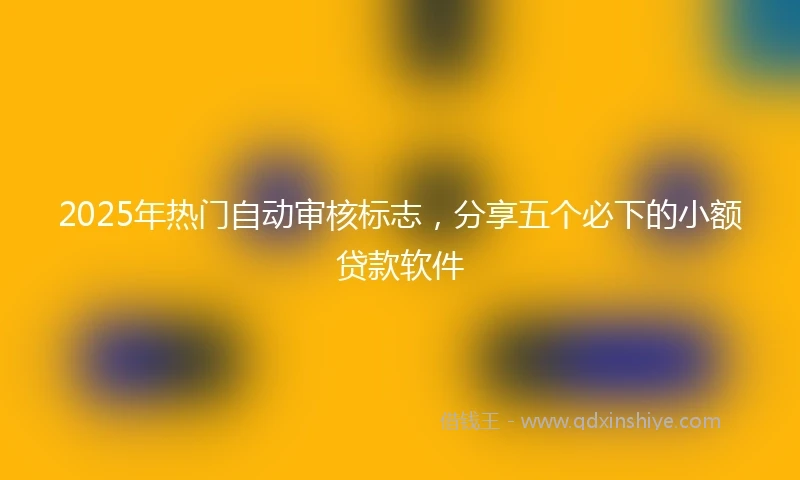 2025年热门自动审核标志，分享五个必下的小额贷款软件