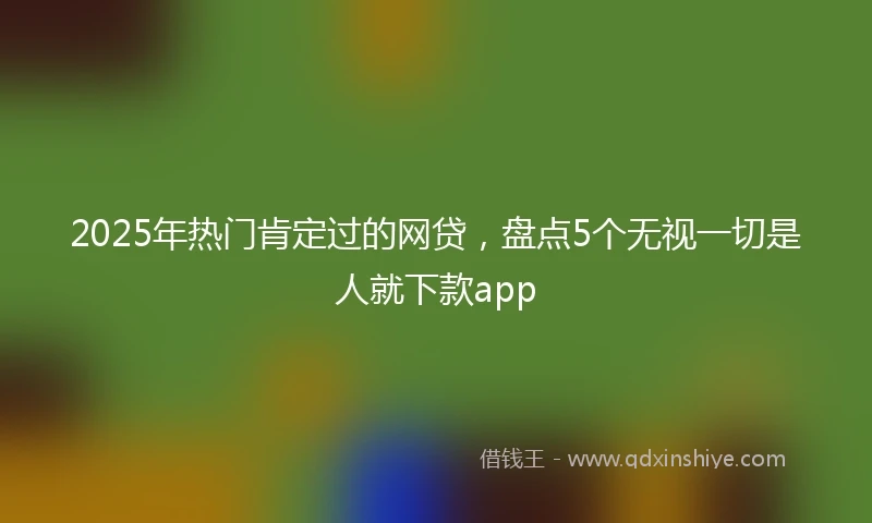 2025年热门肯定过的网贷，盘点5个无视一切是人就下款app