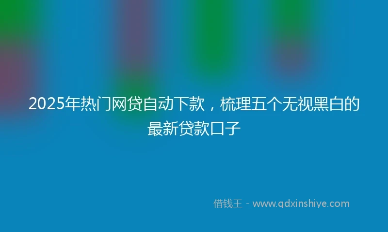 2025年热门网贷自动下款，梳理五个无视黑白的最新贷款口子