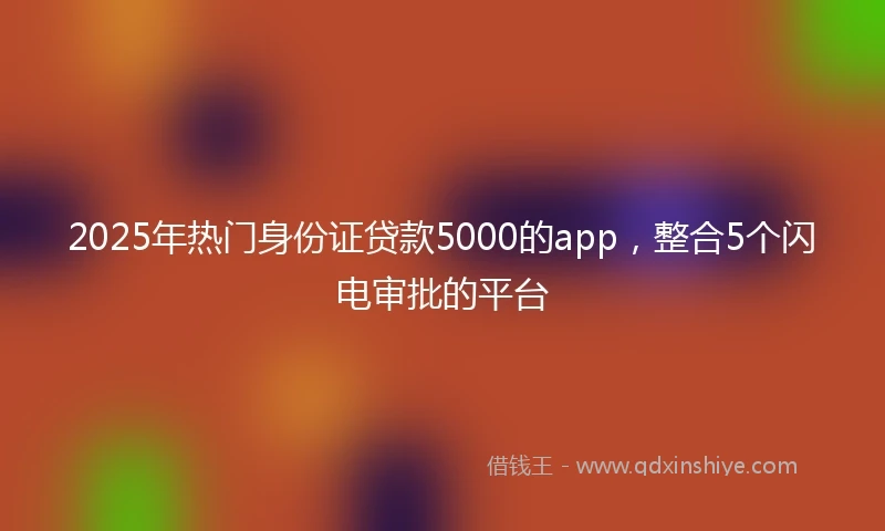 2025年热门身份证贷款5000的app，整合5个闪电审批的平台
