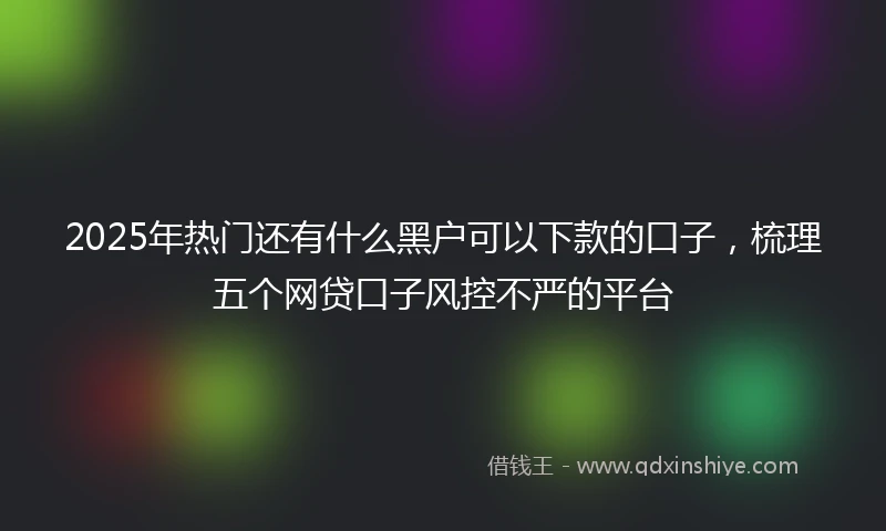2025年热门还有什么黑户可以下款的口子，梳理五个网贷口子风控不严的平台
