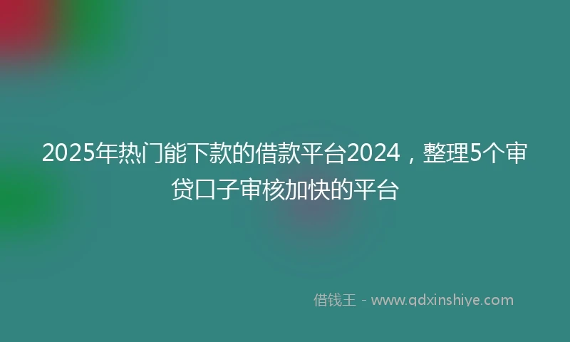2025年热门能下款的借款平台2024，整理5个审贷口子审核加快的平台