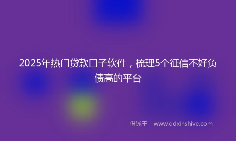 2025年热门贷款口子软件，梳理5个征信不好负债高的平台