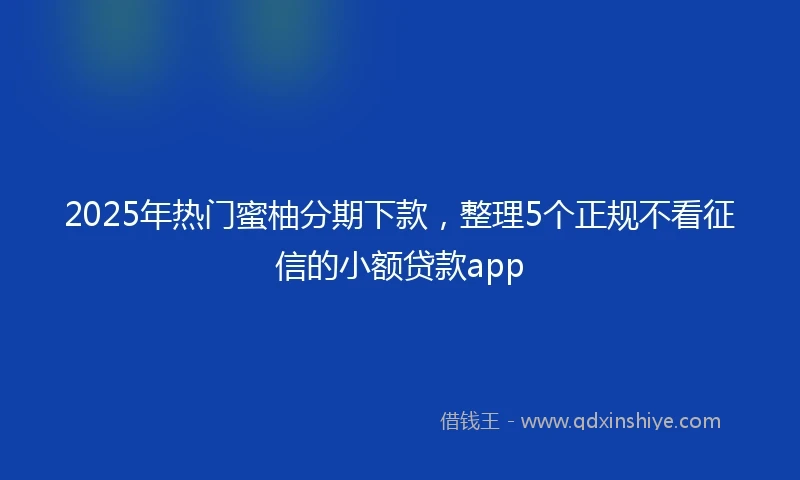 2025年热门蜜柚分期下款，整理5个正规不看征信的小额贷款app
