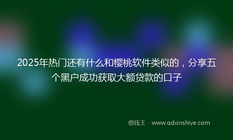 2025年热门还有什么和樱桃软件类似的，分享五个黑户成功获取大额贷款的口子