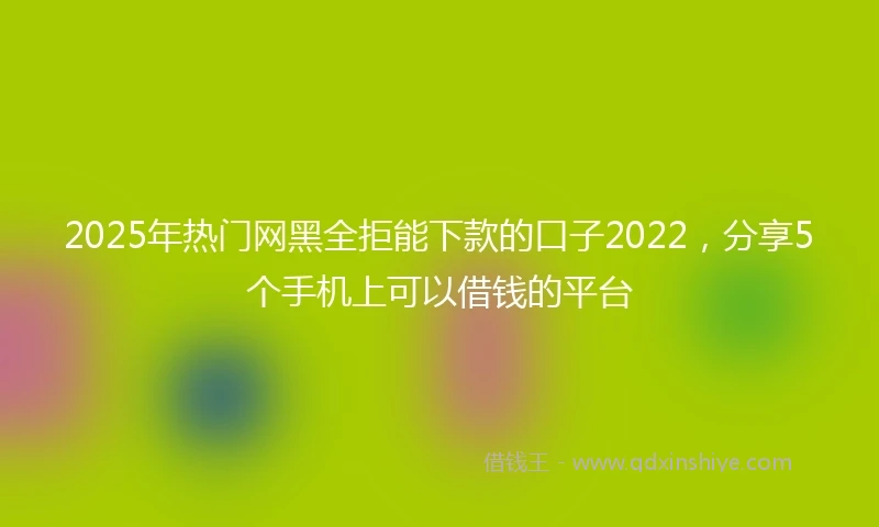 2025年热门网黑全拒能下款的口子2022，分享5个手机上可以借钱的平台