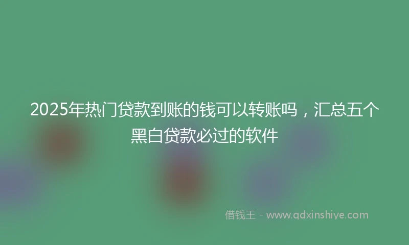 2025年热门贷款到账的钱可以转账吗,汇总五个黑白贷款必过的软件