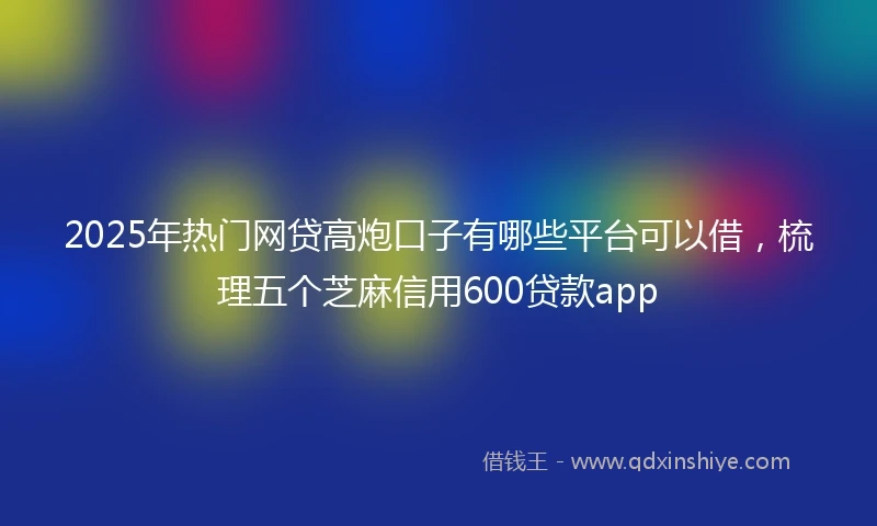2025年热门网贷高炮口子有哪些平台可以借，梳理五个芝麻信用600贷款app