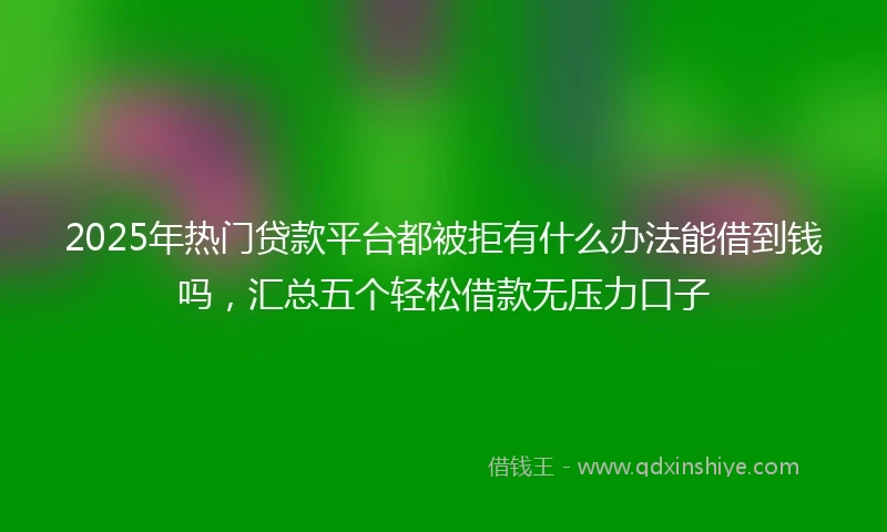 2025年热门贷款平台都被拒有什么办法能借到钱吗，汇总五个轻松借款无压力口子