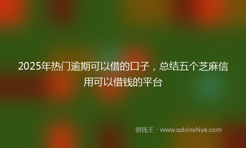 2025年热门逾期可以借的口子,总结五个芝麻信用可以借钱的平台