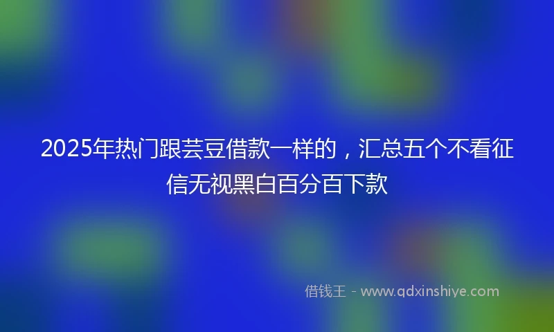 2025年热门跟芸豆借款一样的，汇总五个不看征信无视黑白百分百下款