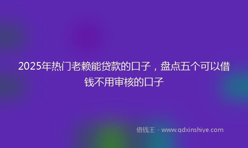 2025年热门老赖能贷款的口子，盘点五个可以借钱不用审核的口子