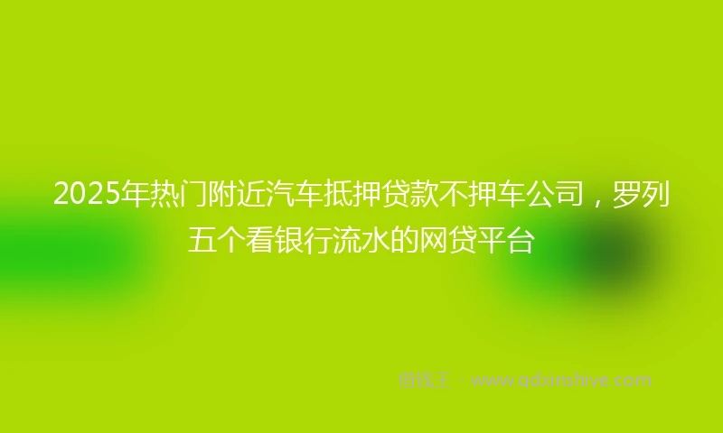 2025年热门附近汽车抵押贷款不押车公司，罗列五个看银行流水的网贷平台