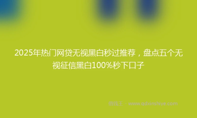 2025年热门网贷无视黑白秒过推荐，盘点五个无视征信黑白100%秒下口子