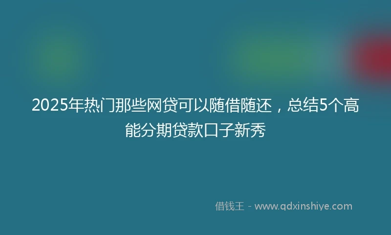 2025年热门那些网贷可以随借随还，总结5个高能分期贷款口子新秀