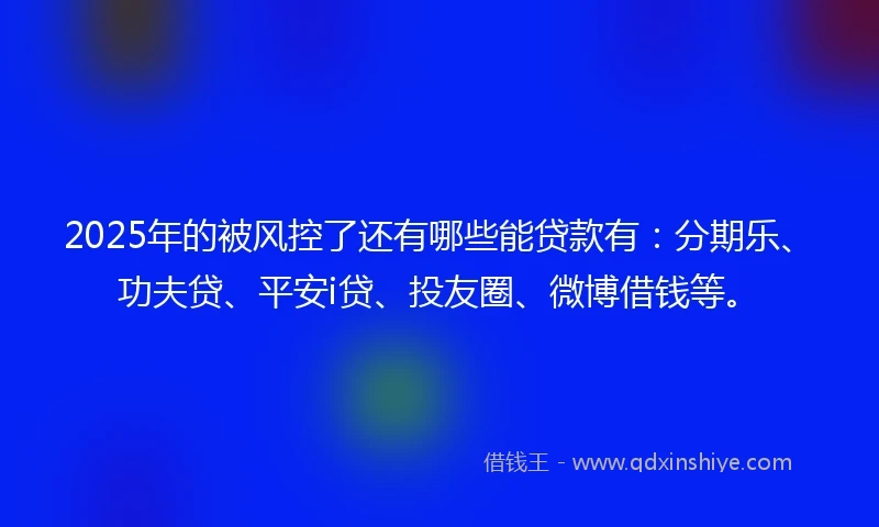 2025年的被风控了还有哪些能贷款有：分期乐、功夫贷、平安i贷、投友圈、微博借钱等。