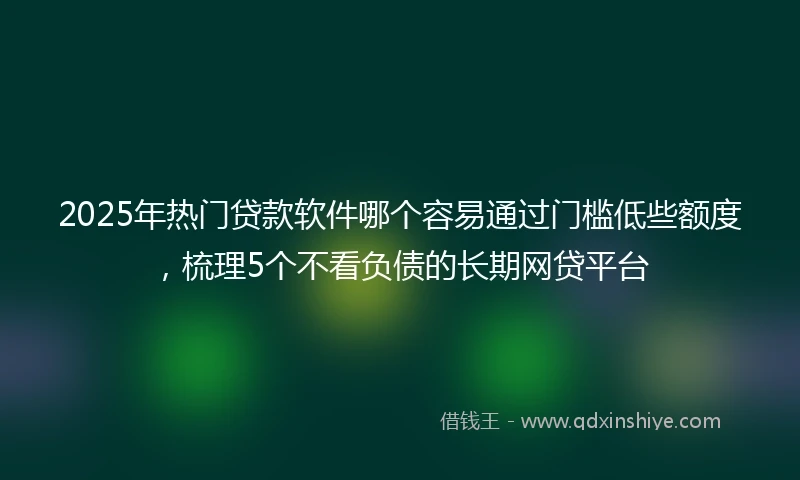 2025年热门贷款软件哪个容易通过门槛低些额度,梳理5个不看负债的长期网贷平台