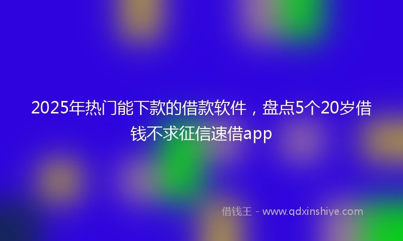 2025年热门能下款的借款软件，盘点5个20岁借钱不求征信速借app